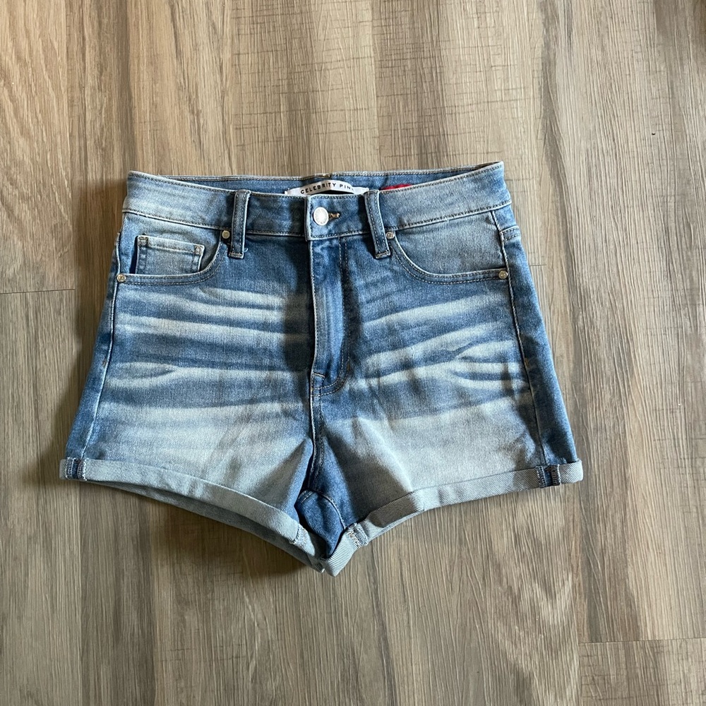 Denim washed shorts